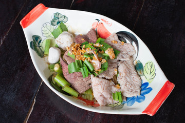 Thai boat Noodle Traditonal noodle in Thailand.