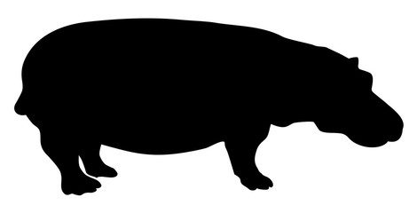 silhouette of a hippopotamus vector