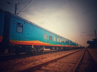 Fototapeta premium train at the railway station