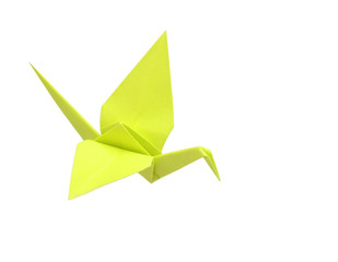 Origami bird isolated white