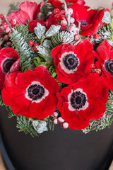Christmas bouquet of poppies