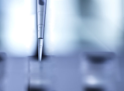 Close-up?of pipette with human saliva sample