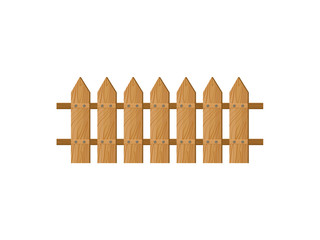 Garden furniture Wooden fence. Vector isolated illustration on white background