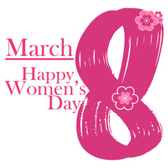 Happy Women's Day. March 8 concept with white background. Vector illustration