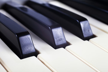 black and white piano keys, macro