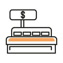 cash register line style icon vector design