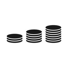 Coins stack vector illustration. Money stacked coins icon