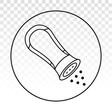 recommend clip art: Salt shaker / pepper shaker seasoning line art icon for apps and websites