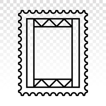 Postage stamp or letter stamp - line art icon for apps or website