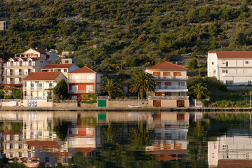 Fototapeta na wymiar spring view of the old town in Croatia coast