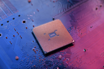 Circuit board. Technology background. Central Computer Processors CPU concept. Motherboard digital...