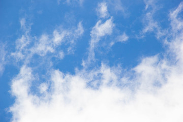Naklejka na ściany i meble Blue sky with clouds. White cloud. Blue background
