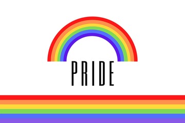 Illustration of colorful rainbow flag or pride flag / banner of LGBTQ (Lesbian, gay, bisexual, transgender & Queer) organization. June is celebrated as the Pride month and parades are held