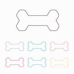 Dog Bones Vector Icon Template. Colorful Dog Bones Lined High Quality Sign and Symbol on a White Background.