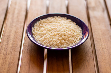 raw rice in bowl
