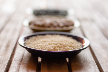 Focused in raw rice
