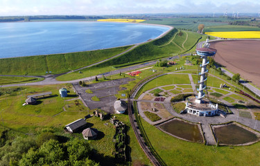 Kaszubskie Oko - lookout tower and tourist attraction near Lake Zarnowieckie, Poland