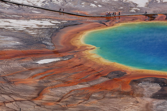 View of Grand Prismatic Spring at Yellowstone National Park