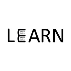 black learn abstract logo isolated on white background