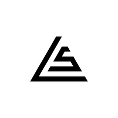 Initial Letter LS Linked Triangle Design Logo