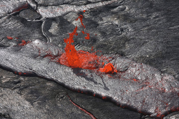 Ethiopia, Erta Ale, Lava fountain, elevated view