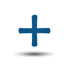 Classical blue color plus design with shadow