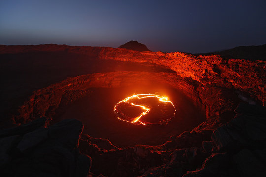 Ethiopia, Danakil, Lava flow from Erta Ale volcano