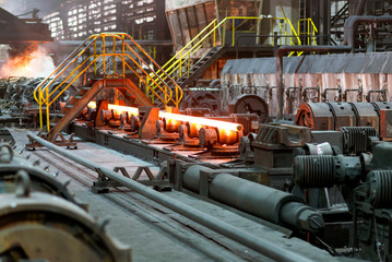 Interior of a tube rolling mill