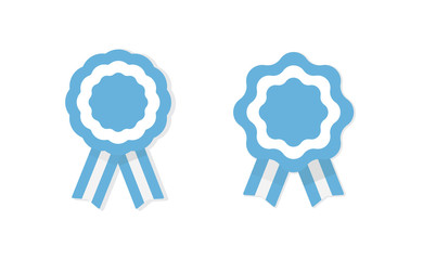 Argentina cockade. Badge with ribbons, rosette. argentinian flag colors. Vector illustration