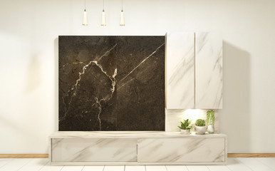 Cabinet granite in white empty interior room style, 3d rendering