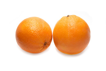 Orange on a white background. Fresh and juicy