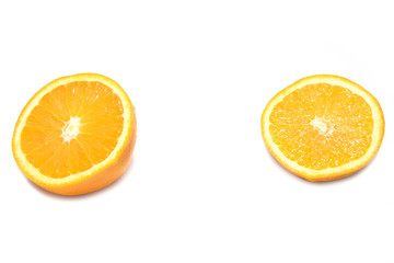Orange cut haft isolated on white background. With clipping path.