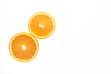 Orange cut haft isolated on white background. With clipping path.