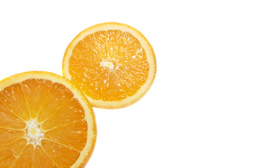 Orange cut haft isolated on white background. With clipping path.