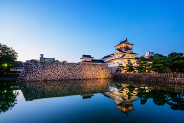 Toyama Castle (Azumi Castle), built in 1543, Toyama, Toyama prefecture, Honshu, Japan, Asia