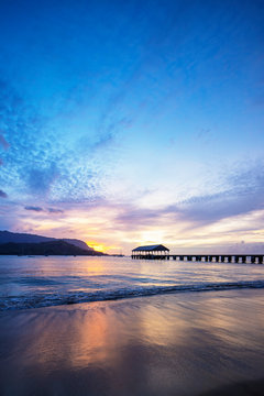 Hanalei Bay pier, Kauai Island, Hawaii, United States of America, North America