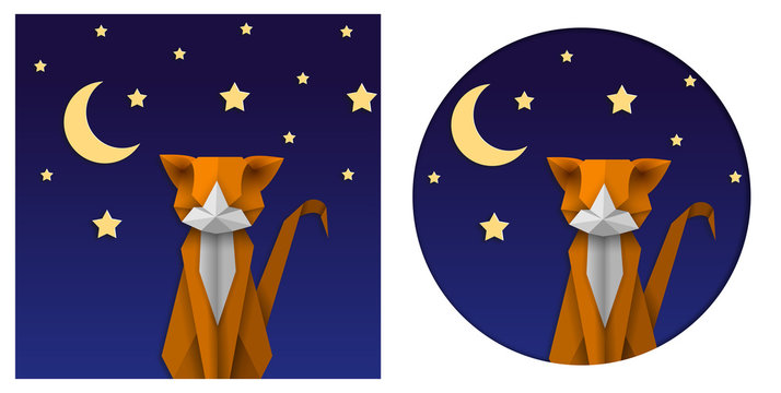 Origami Cat Paper Papercut Art