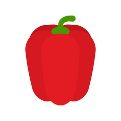 Fresh red paprika vegetable isolated icon. Vector