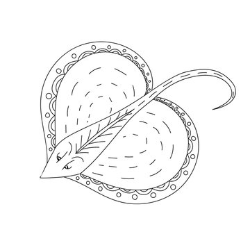 Staining. Coloring book. Coloring book with a picture of a mantle stingray in zentangle style. Antistress freehand sketch drawing. Vector illustration.