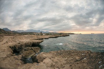 Naklejka na ściany i meble Kyrenia Girne harbour in north Cyprys Turkey 