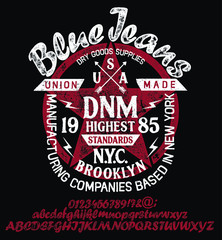 Hand drawn typeface set. Brush painted characters: lowercase and uppercase.Typography alphabet for your designs: logo, typeface, card, wedding invitation.Vector Illustration.