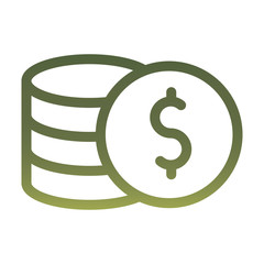 coins gradient style icon vector design