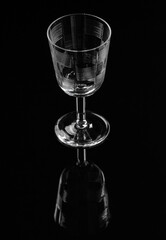 Transparent glasses on black backdrop