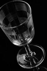 Transparent glasses on black backdrop