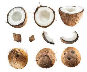 
set coconut isolated on the white background
