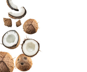 
set coconut isolated on the white background
