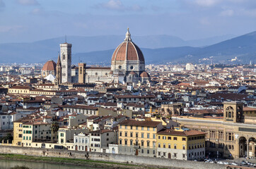 Fototapeta na wymiar Vista Florencia desde Piazzale Michelangelo
