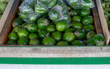 Scarlet eggplant exposed in open market