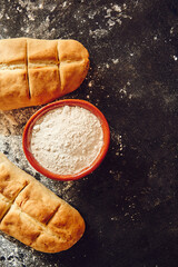 Hot Homemade Bread in table