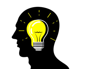 Light bulb idea concept. creative idea and creative thinking flat vector.
